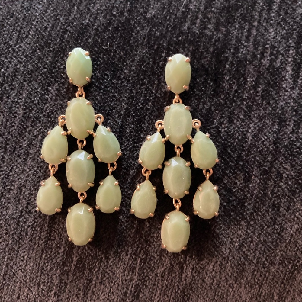 Mint green and gold earrings